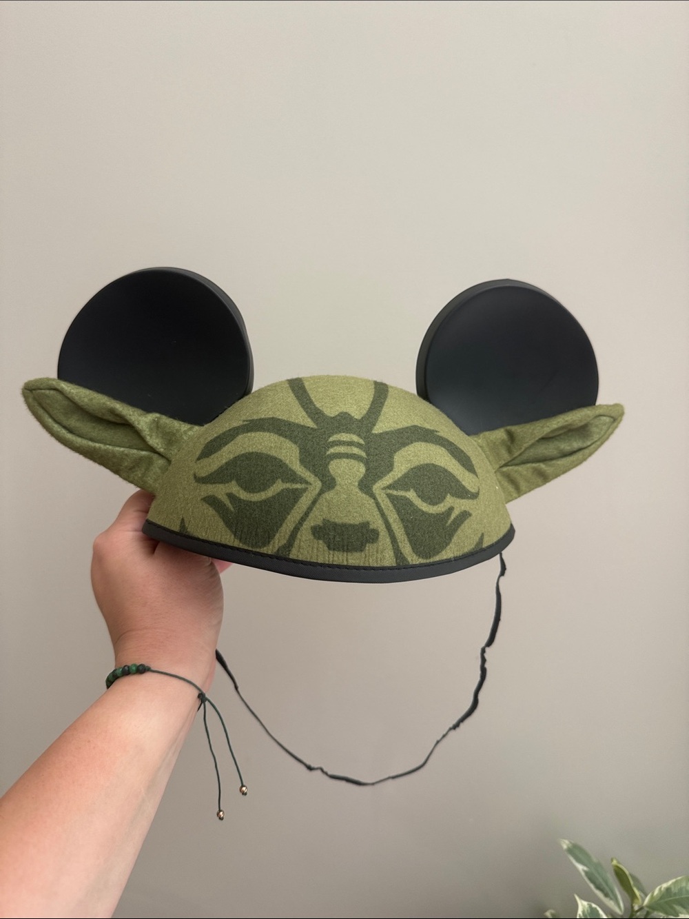 Disney Parks Star Wars Yoda Mickey Mouse Ears Hat Adult Jedi Green